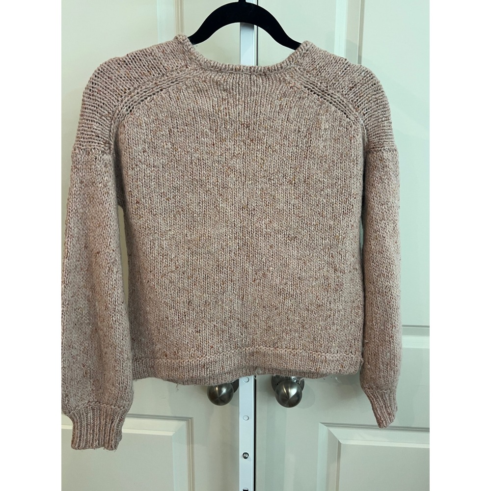 Madewell Beresford Wrap Front Pullover Sweater Marled Wisteria Wool Blend S - Picture 3 of 8